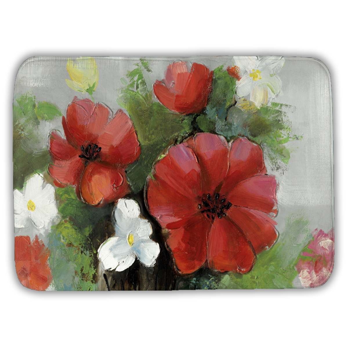 C1BM1724KW53MR 17 x 24 in. Abstract Wild Flowers Bundle - Botanical Bath Mat for Living Room