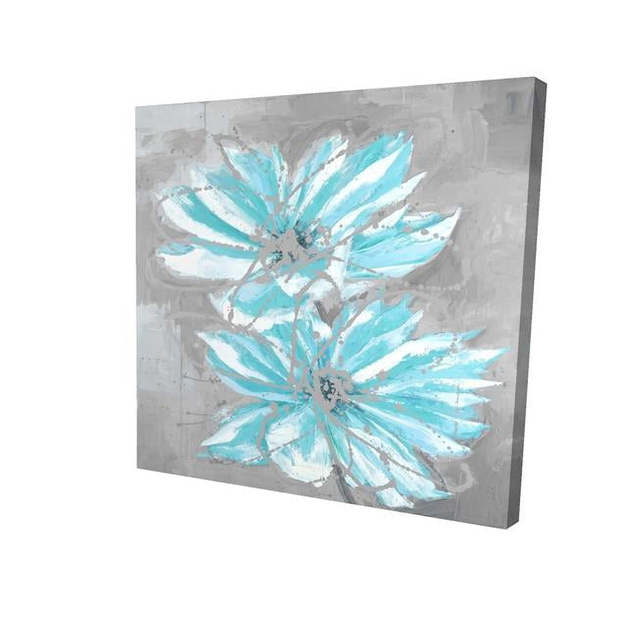16 x 16 in. Two Little Abstract Blue Flowers-Print on Canvas