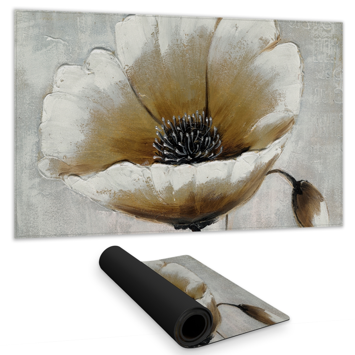 C1DM1424APZTSF 14 x 24 in. Modern Beige Flower Gaming Mat - Stylish Home Decor