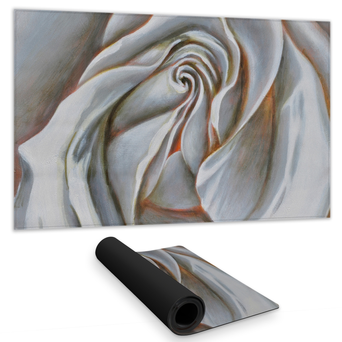C1DM1424C88NYS 14 x 24 in. White Rose Delicate Gaming Mat - Floral Romantic Home Decor