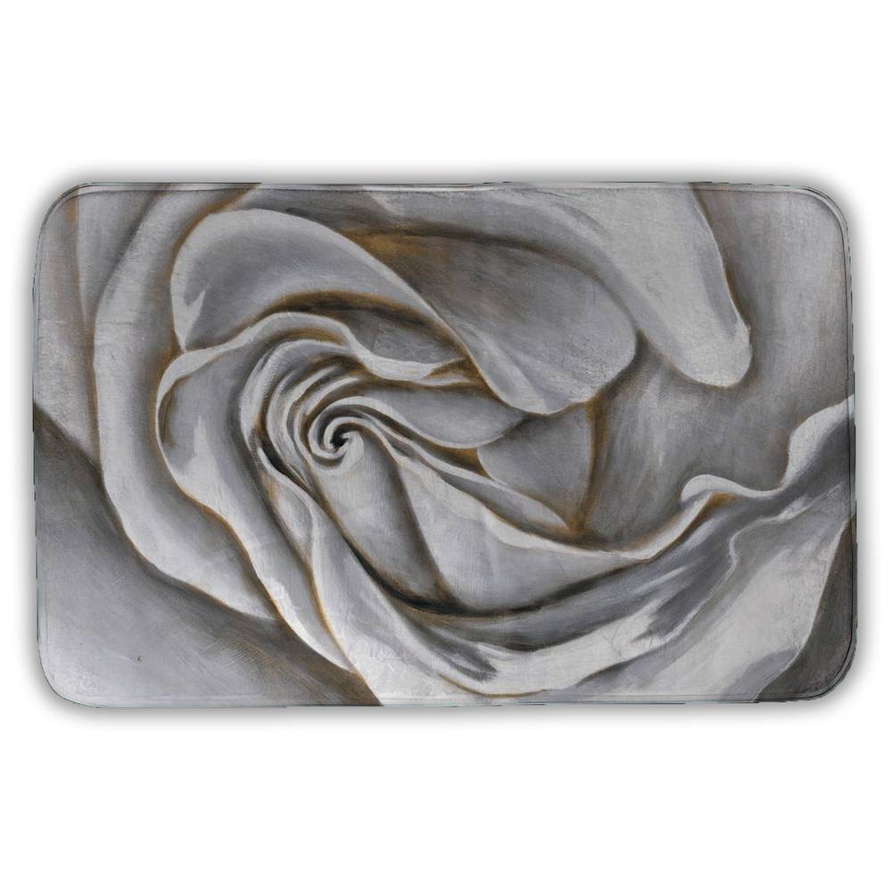 5930-3421-FL12 21 x 34 in. White Rose Delicate - Romantic Beige Bath Mat for Home Decor
