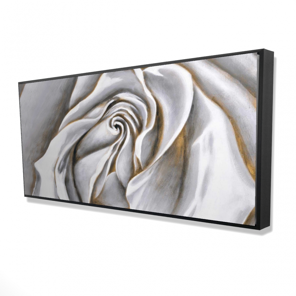 2081-2448-FL12 24 x 48 in. White Rose Delicate - Romantic Framed Canvas Home Decor