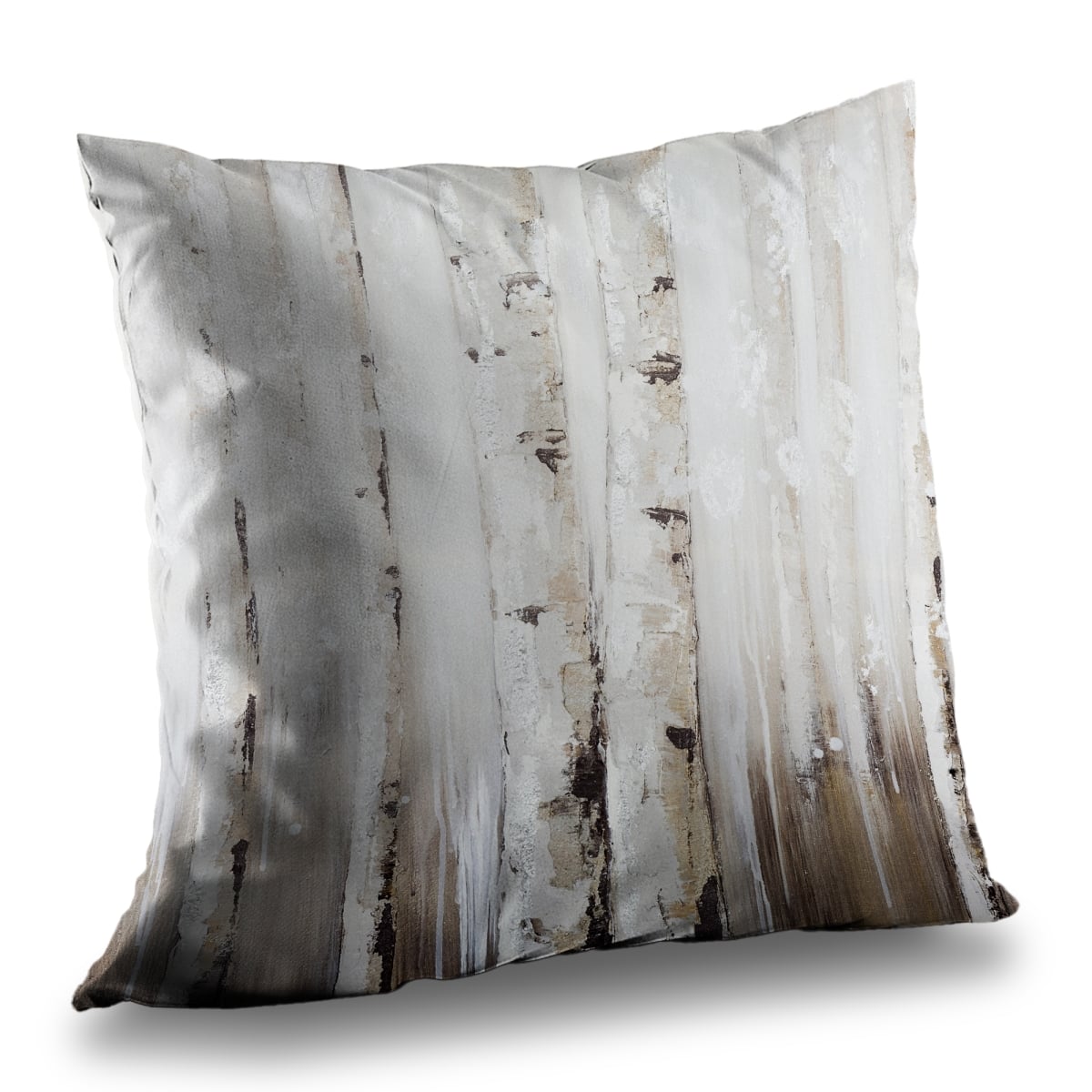 C1PC1414FGNFHW 14 x 14 in. Abstract White Birches Gray Modern Poly Twill Throw - Home Decor