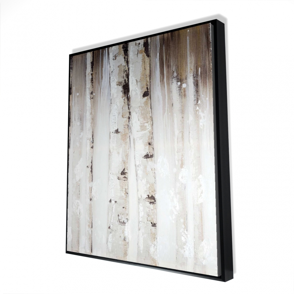 2081-6048-LA19 48 x 60 in. Abstract White Birches - Framed Canvas Landscape for Decor