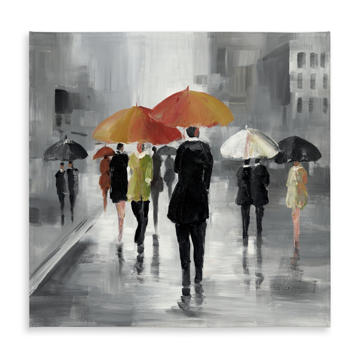 Picture of Begin Home Decor C1TC5858YSVETU 58 x 58 in. Street Scene with Umbrellas Tablecloth - Indoor Outdoor Decor