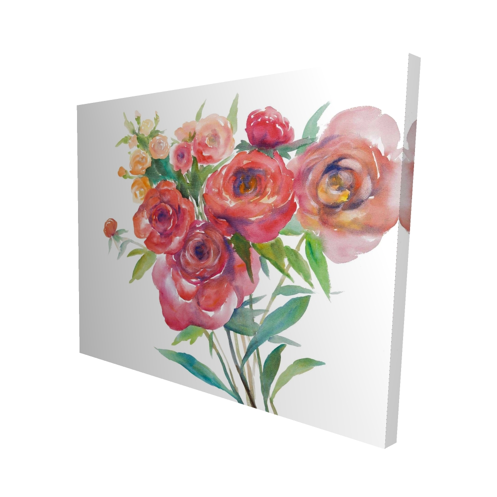 2080-4860-FL156 48 x 60 in. Watercolor Bouquet of Flowers - Floral Canvas for Home Decor