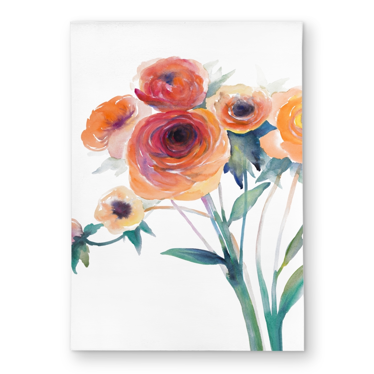 C1ROAR57BJ6636 5 x 7 ft. Watercolor Flowers Rug - Floral Outdoor Area Rug for Home Decor - Rectangle
