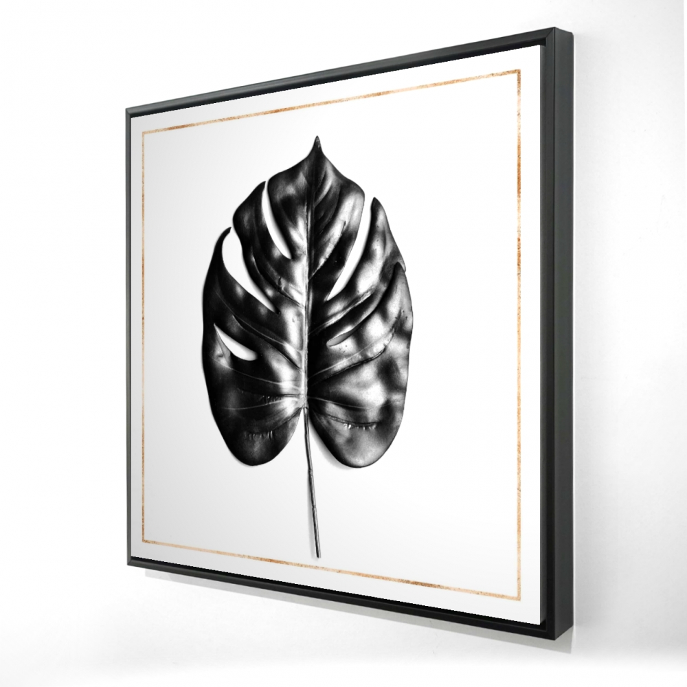 2081-3636-FL302 36 x 36 in. Split Leaf Philodendron Canvas - Botanical White Framed Art