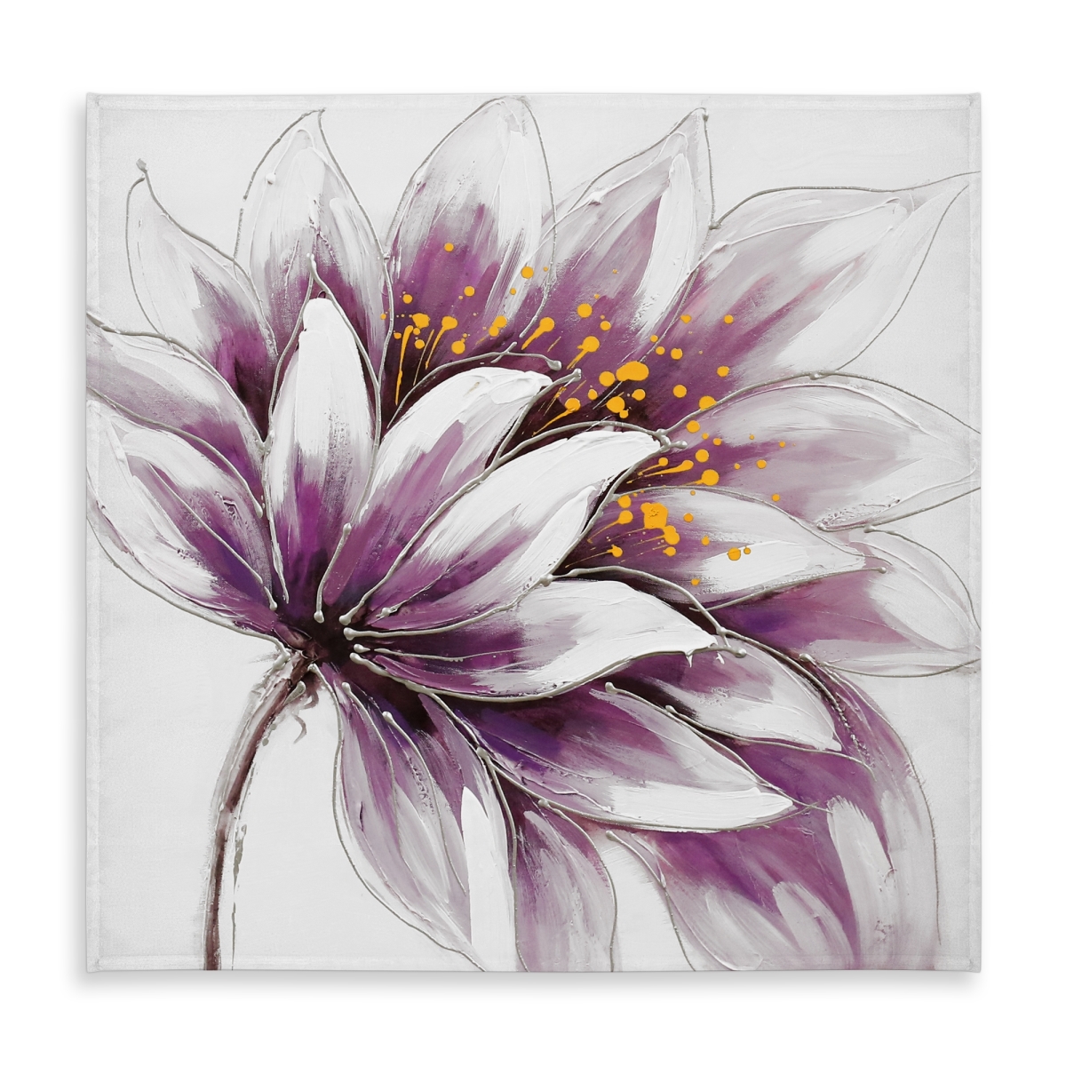 Picture of Begin Home Decor C1TC5858R7DYJV 58 x 58 in. Purple Flower Tablecloth - Indoor Outdoor Home Decor