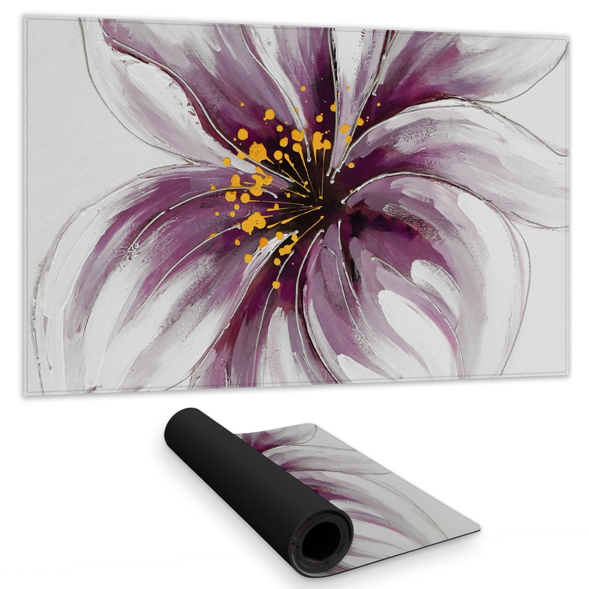 C1DM1424CGLAD5 14 x 24 in. Purple Orchid - Romantic Floral Gaming Mat for Home Decor