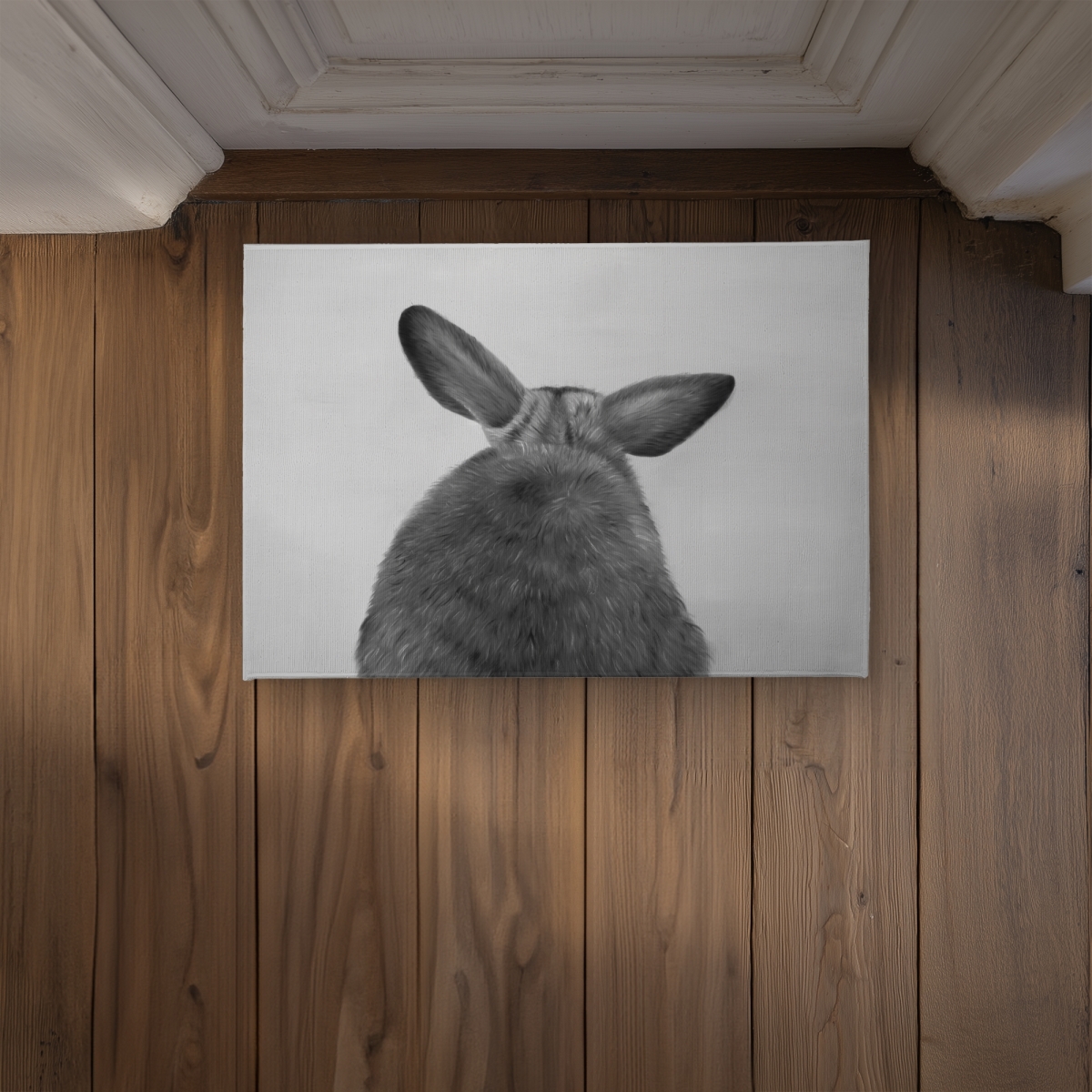 CODM1724WXBL3A 17 x 24 in. Little Rabbit From Behind - Hyperrealist Door Mat - Home Decor