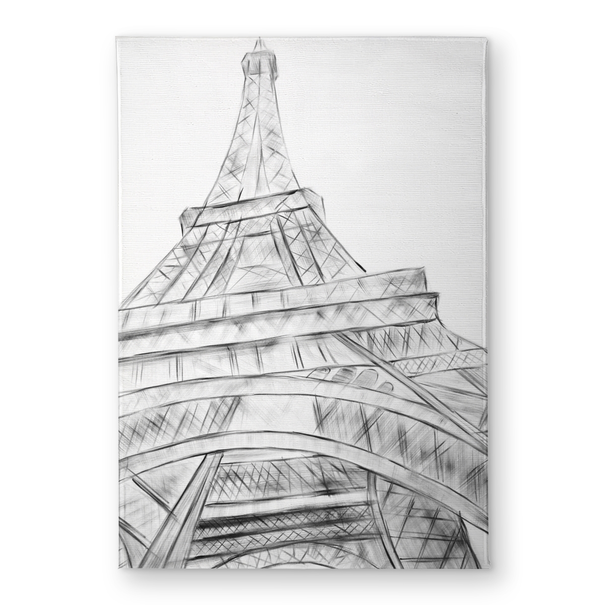 CODM17246L5U7I 17 x 24 in. Eiffel Tower Sketch Black & White Door Mat - Home Decor