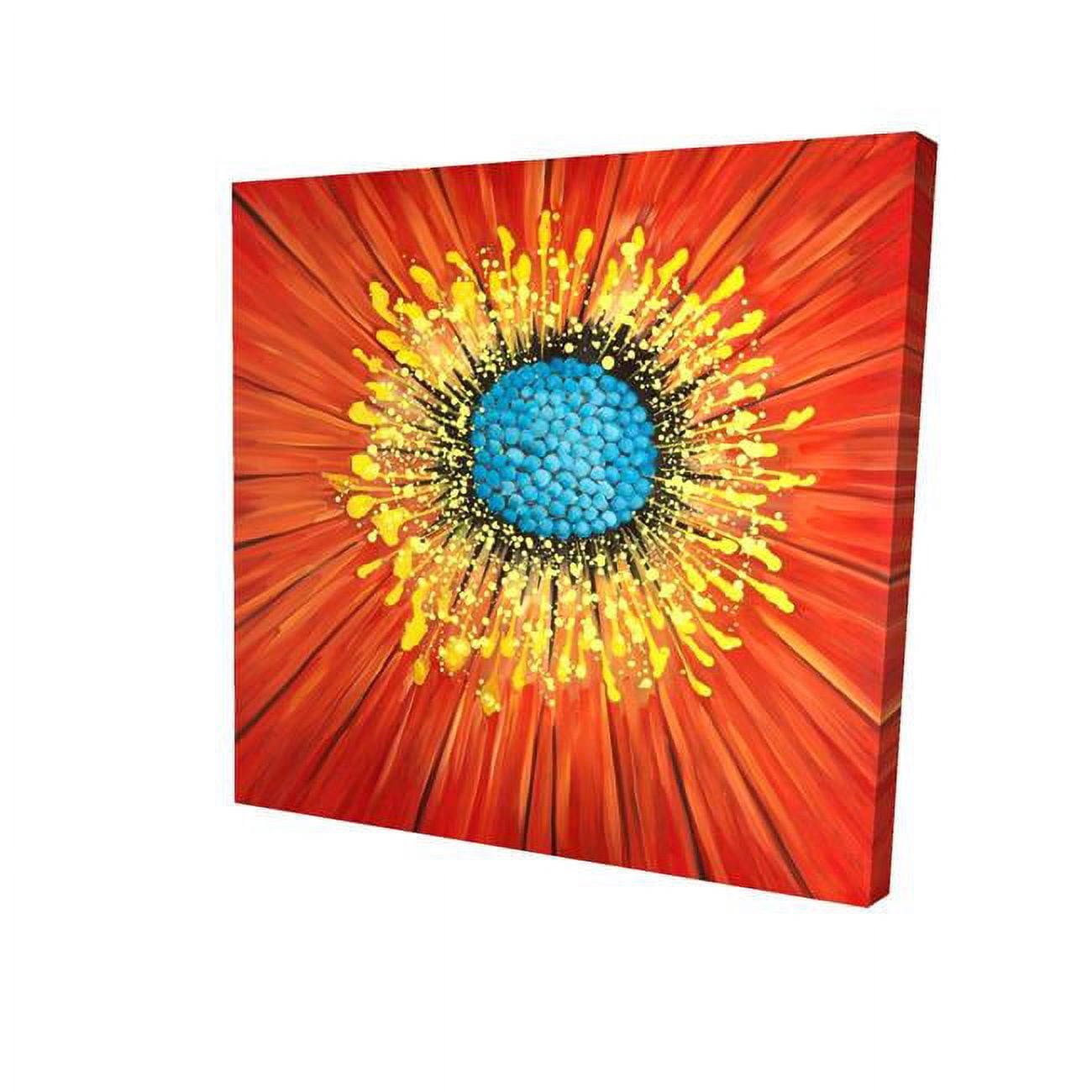 16 x 16 in. Closeup on A Red Flower-Print on Canvas