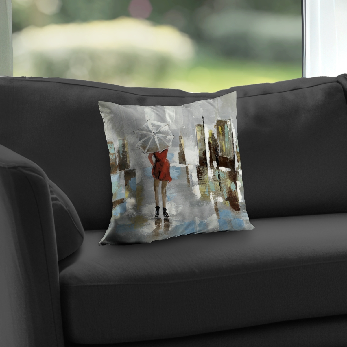 C1PC1414B1PGUL 14 x 14 in. Red Romantic Poly Twill Throw for Home Decor - Red Dress Woman