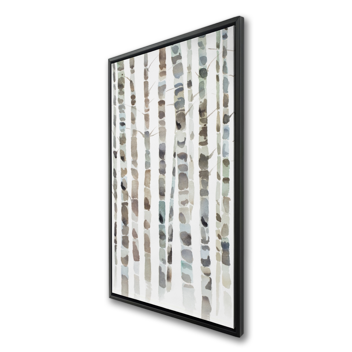 C1FC24481QZWLP 24 x 48 in. Watercolor Birch Tree Forest - Framed Canvas Home Decor