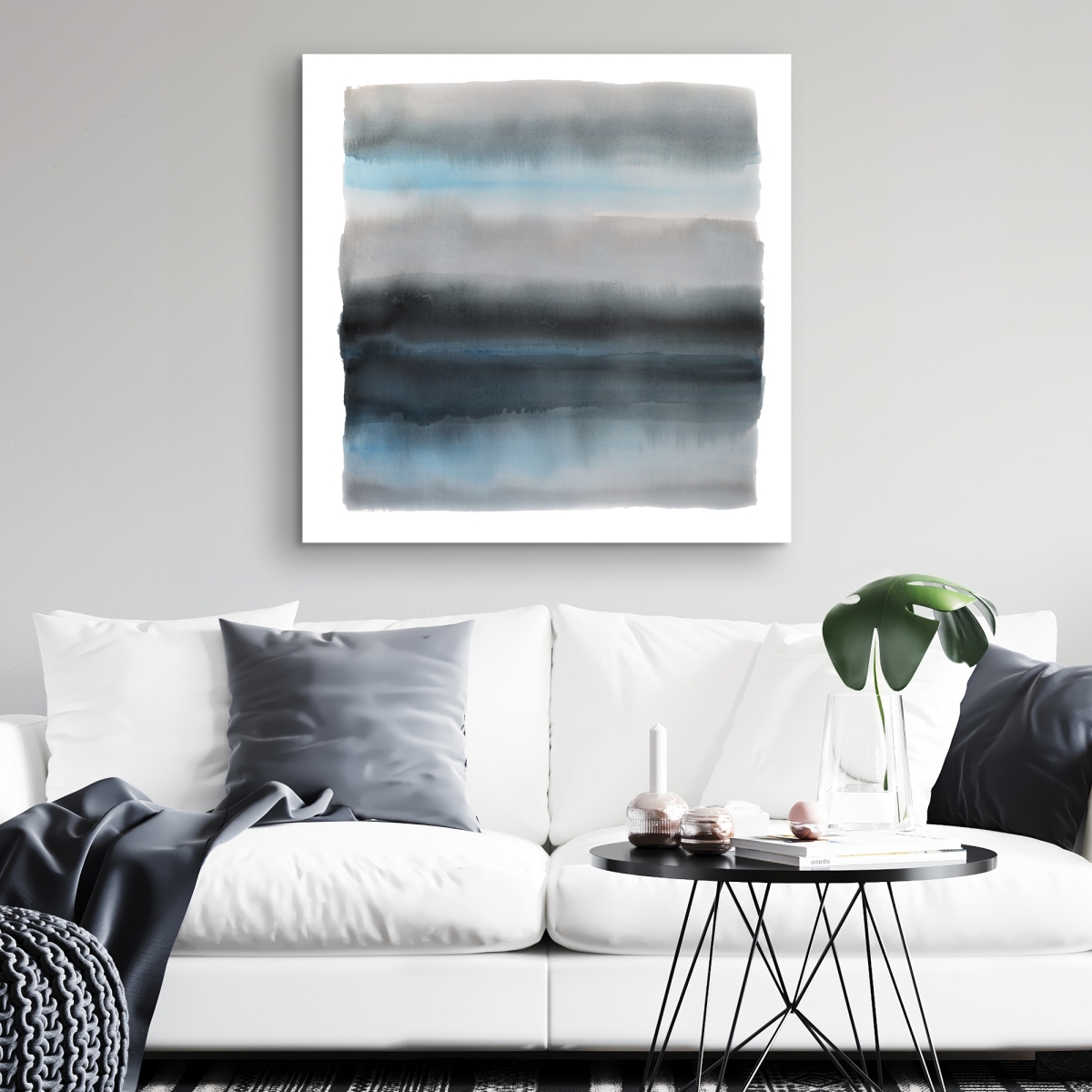 C1RC3232P6BCOD 32 x 32 in. Shade of Blue - Gray Pattern Canvas for Home Decor - Art