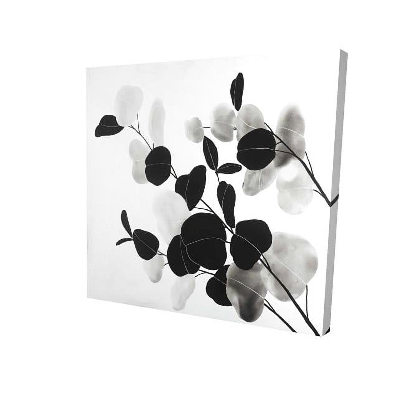 16 x 16 in. Greyscale Branches with Leaves-Print on Canvas