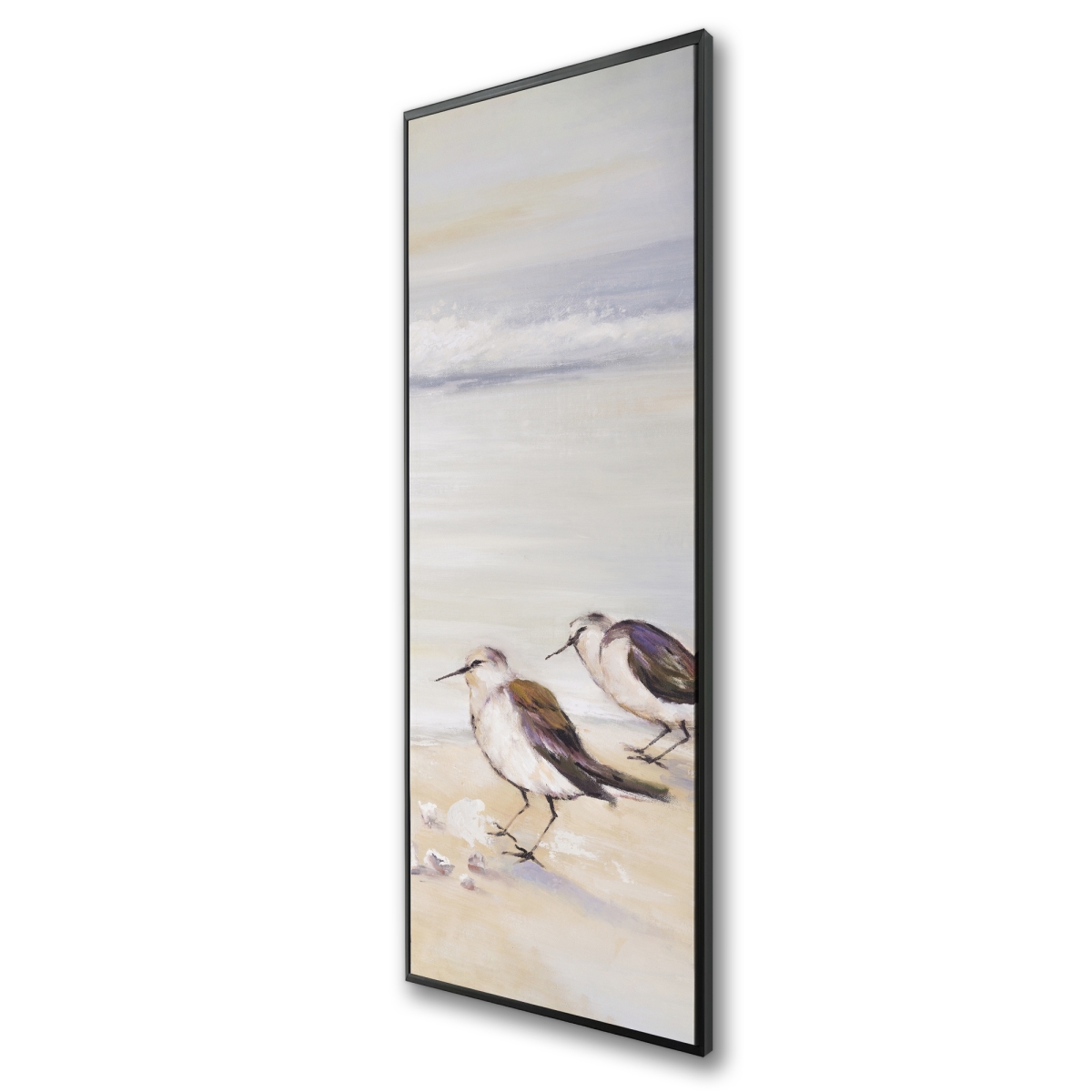 C1FC2060B444VL 20 x 60 in. Two Sandpipers on the Beach - Framed Canvas Home Decor