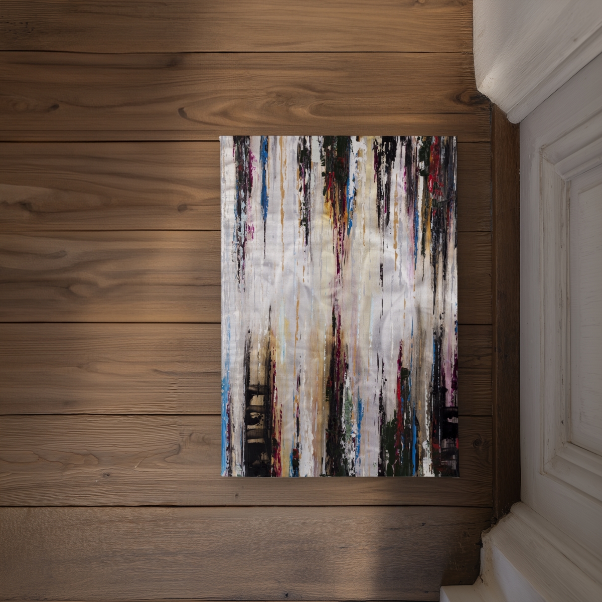 CODM1724PXB1IO 17 x 24 in. Abstract Runny Paint Door Mat - Black Bedroom Decor Indoor Outdoor