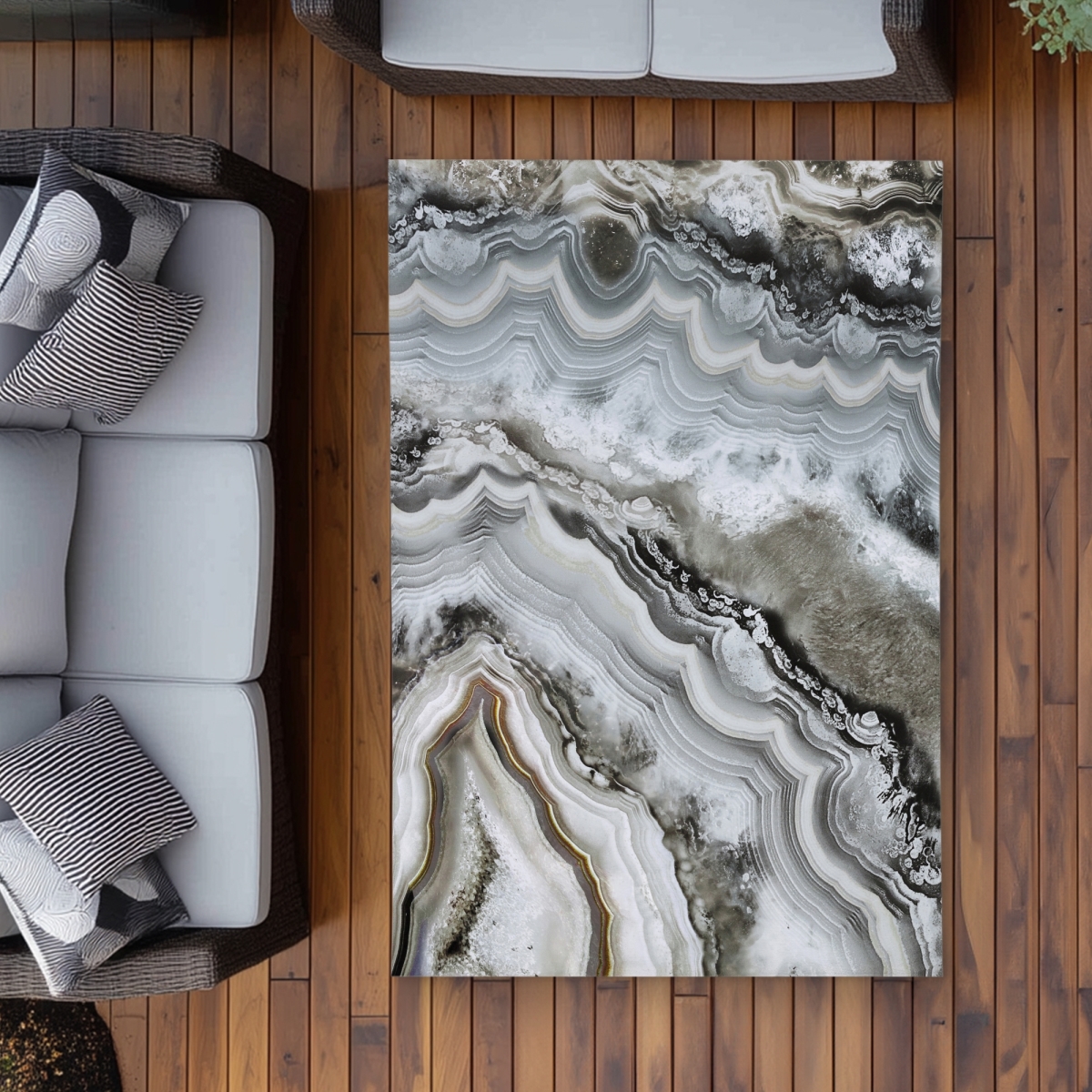 C1ROAR46DLVTRA 4 x 6 ft. Abstract Geode - Office Abstract Outdoor Area Rug for Home Decor - Rectangle