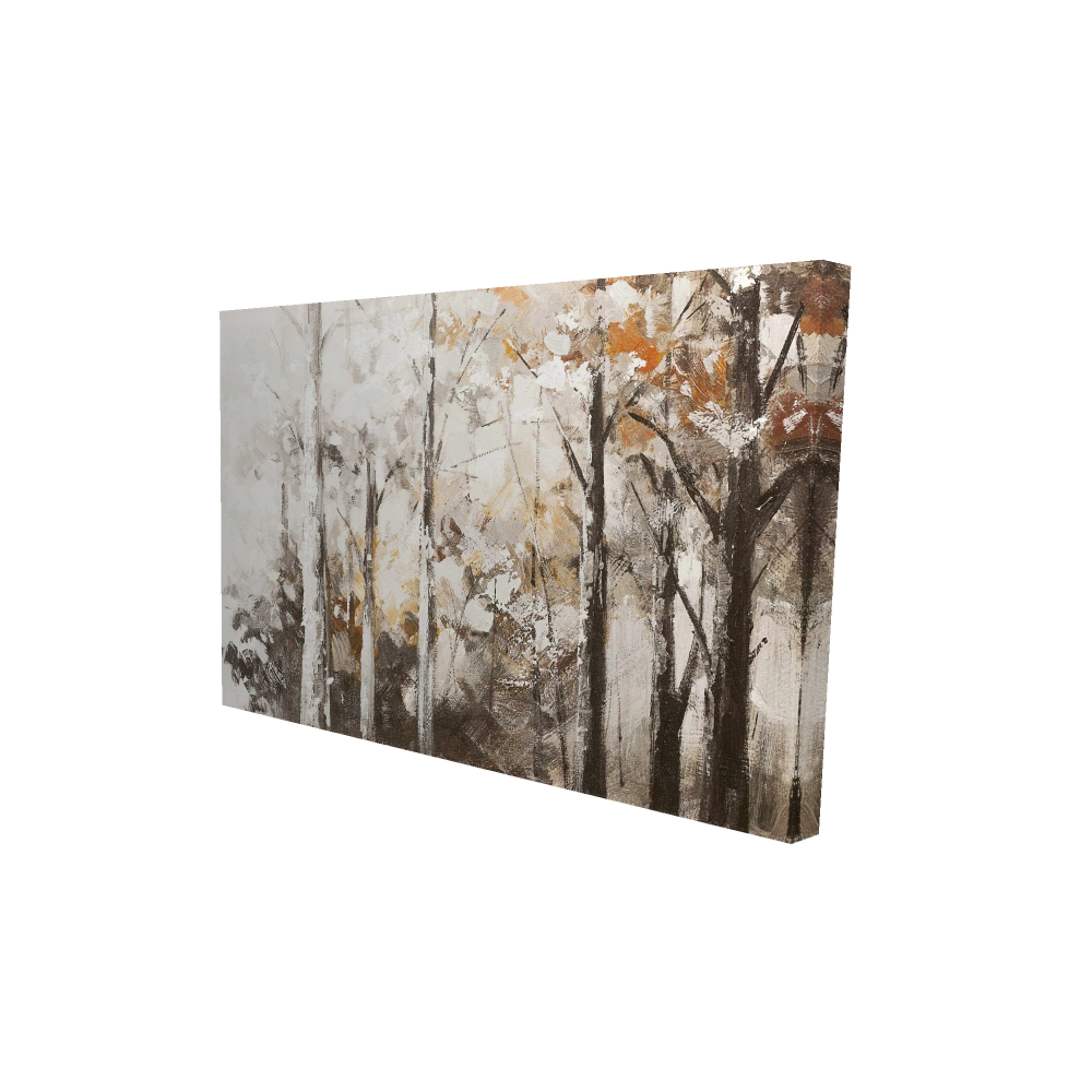 2080-2436-LA18 24 x 36 in. Abstract White Forest - Brown Office Canvas for Home Decor
