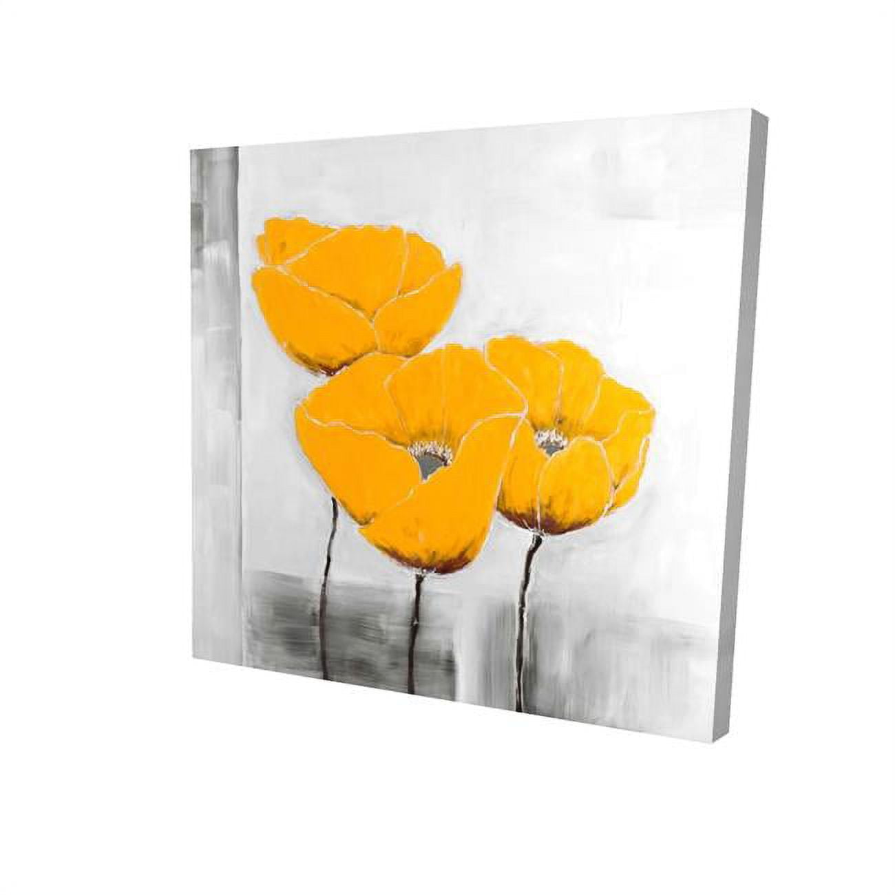 16 x 16 in. Three Yellow Flowers-Print on Canvas