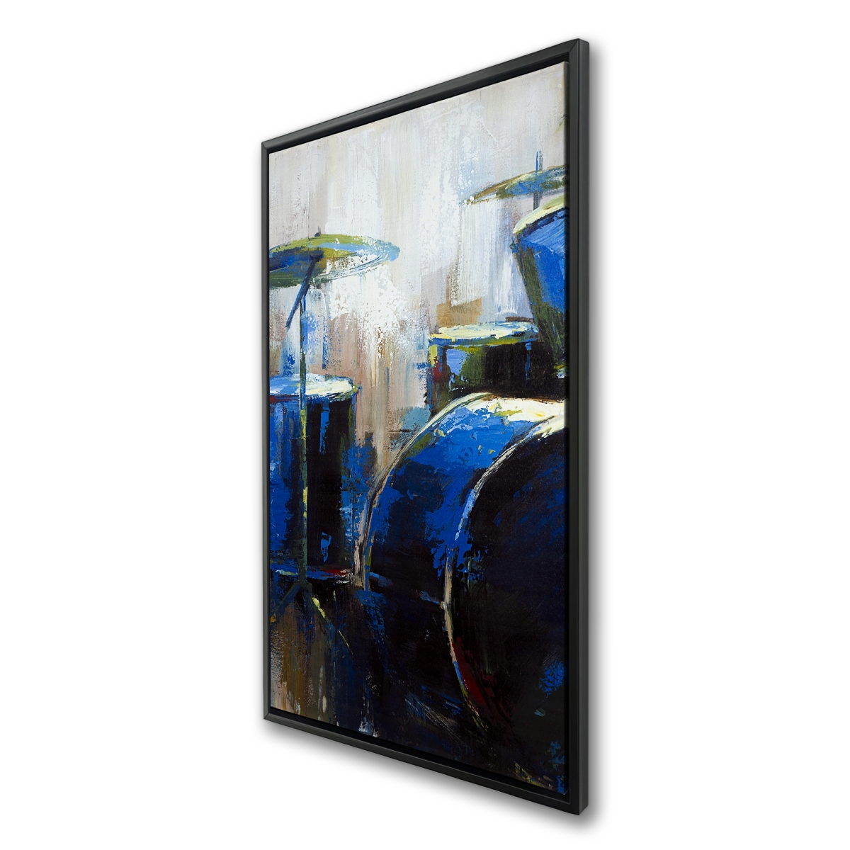 C1FC24484ZQ6OA 24 x 48 in. Abstract Drums - Classic Blue Framed Canvas for Home Decor