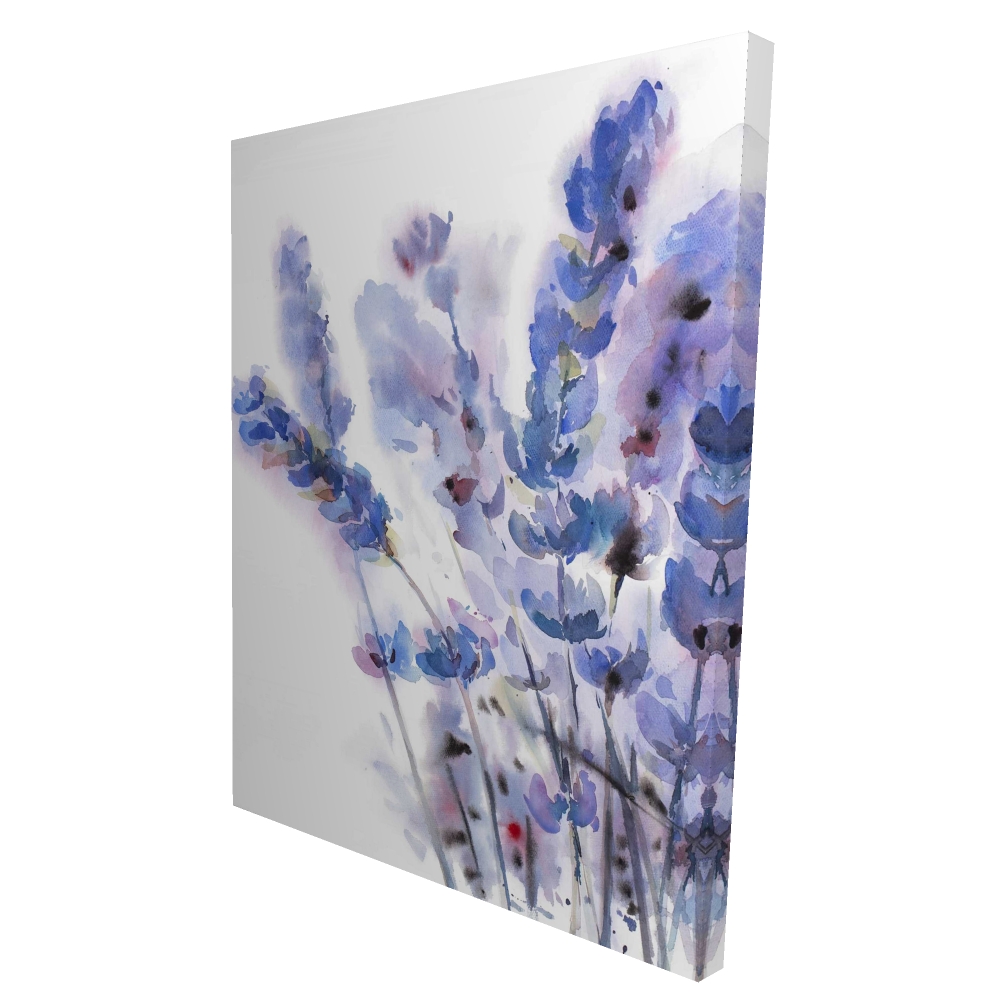 2080-4836-FL230 36 x 48 in. Watercolor Lavender Flowers Canvas - Purple Floral Home Decor