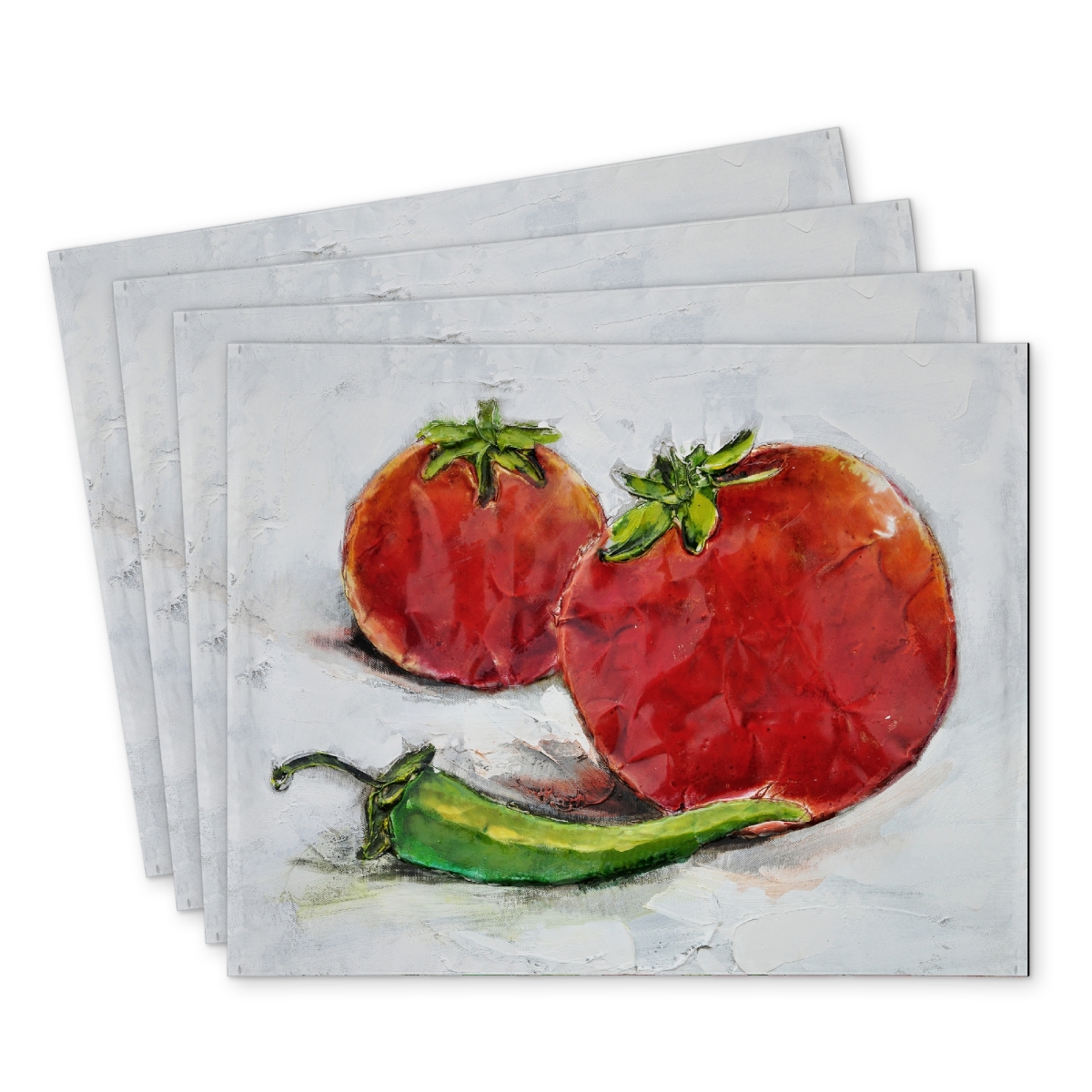 Picture of Begin Home Decor C4PP1418AESOOC 14 x 18 in. Tomatoes with Jalapeno Polyester Placemat - Home Decor - Set of 4