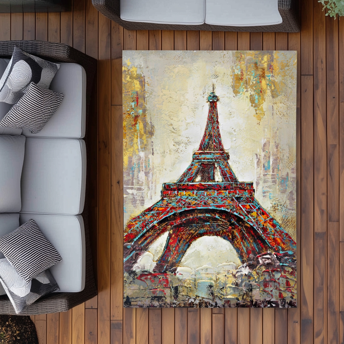 C1ROAR46C1C75S 4 x 6 ft. Abstract Eiffel Tower Rug - Contemporary Bedroom Outdoor Decor - Rectangle