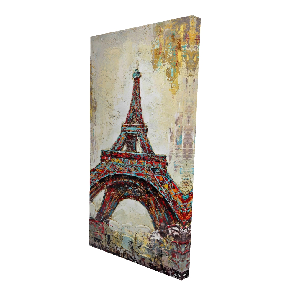 2080-4824-CI47 24 x 48 in. Abstract Eiffel Tower - Contemporary Office Canvas Decor