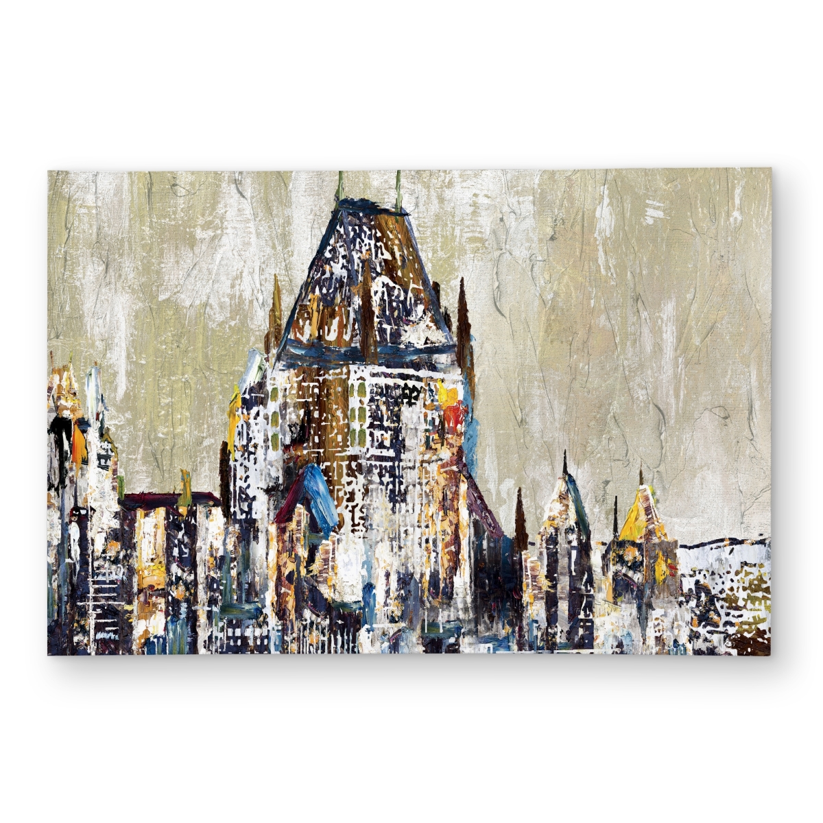 C1ROAR46F57KZD 4 x 6 ft. Abstract Chateau Frontenac Rug - Architecture Bedroom Decor - Rectangle