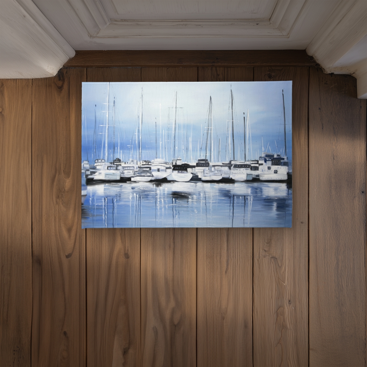CODM1724YE3MVS 17 x 24 in. Boats At the Dock - Blue Coastal Indoor & Outdoor Door Mat
