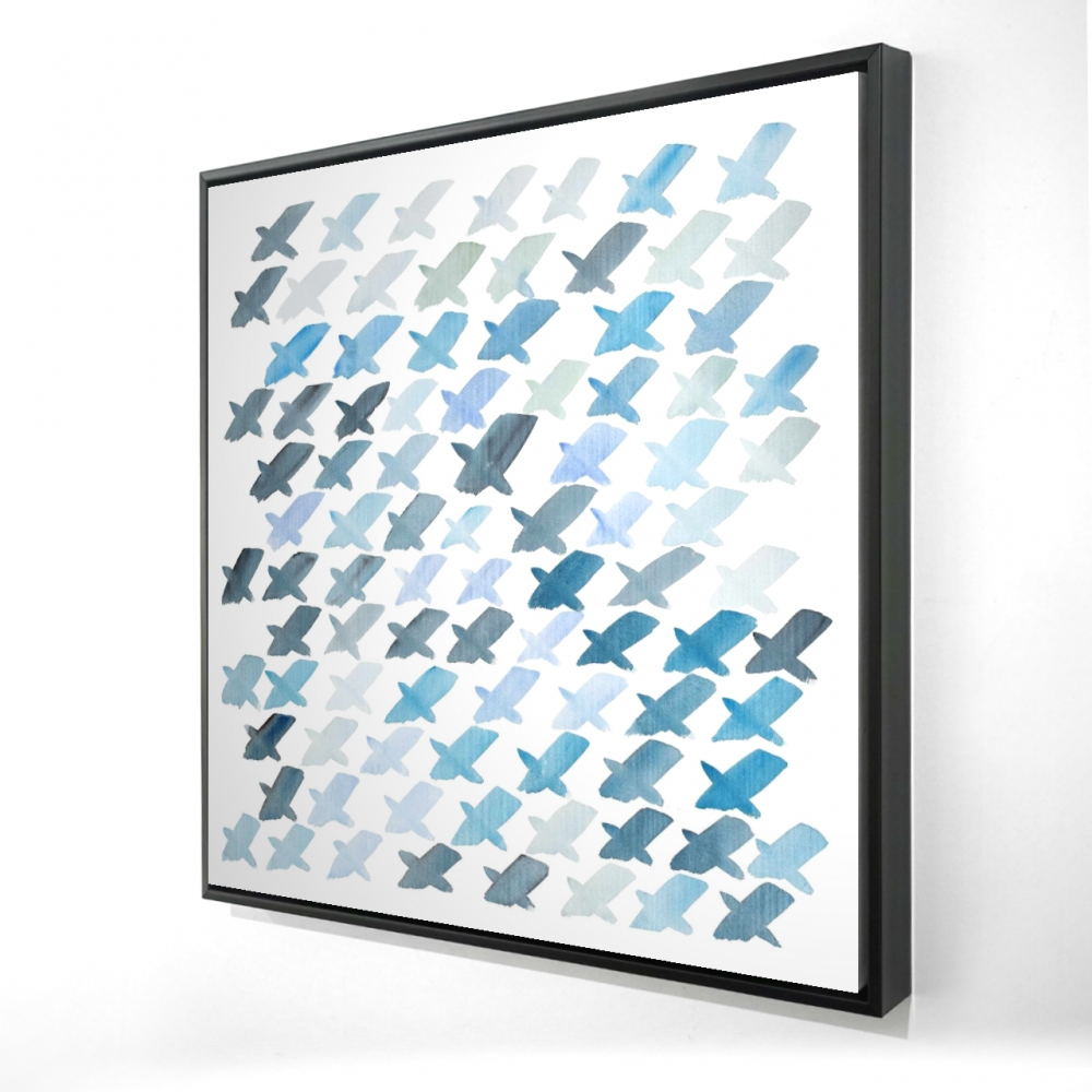 2081-3636-AB70 36 x 36 in. X Pattern - Turquoise Framed Canvas for Home Decor