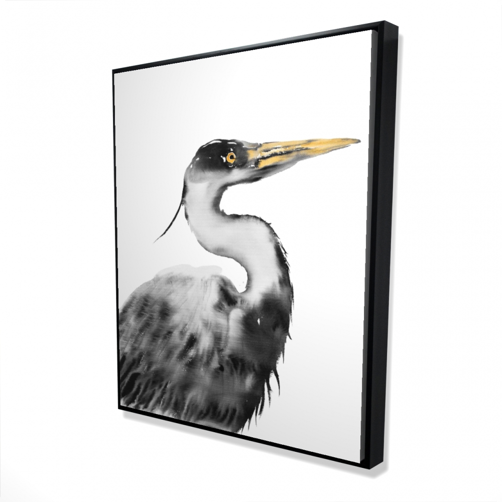 2081-6048-AN448 48 x 60 in. Great Heron Feathers Office Framed Canvas - Home Decor