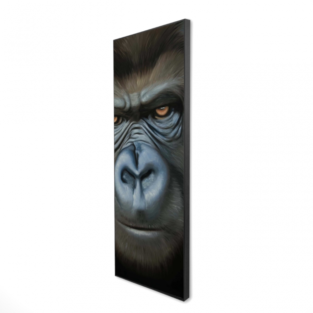 2081-6020-AN462 20 x 60 in. Gorilla Face - Hyperrealist Animals Framed Canvas Decor