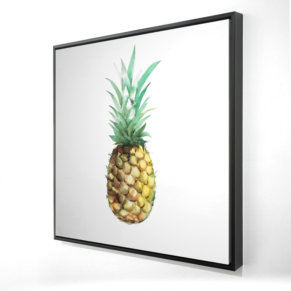 2081-3636-GA77 36 x 36 in. Watercolor Pineapple - Framed Canvas Kitchen Still Life Decor