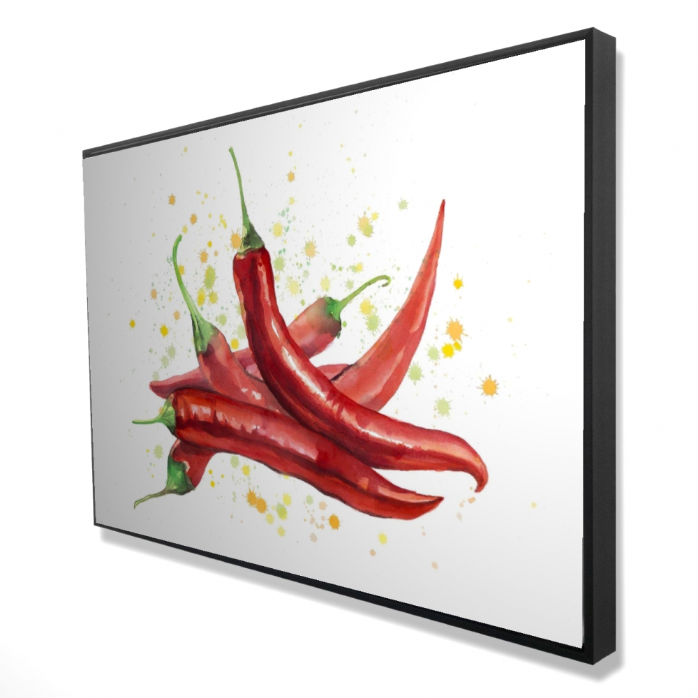 2081-2436-GA94 24 x 36 in. Red Hot Peppers - Kitchen Illustrative Framed Canvas Decor