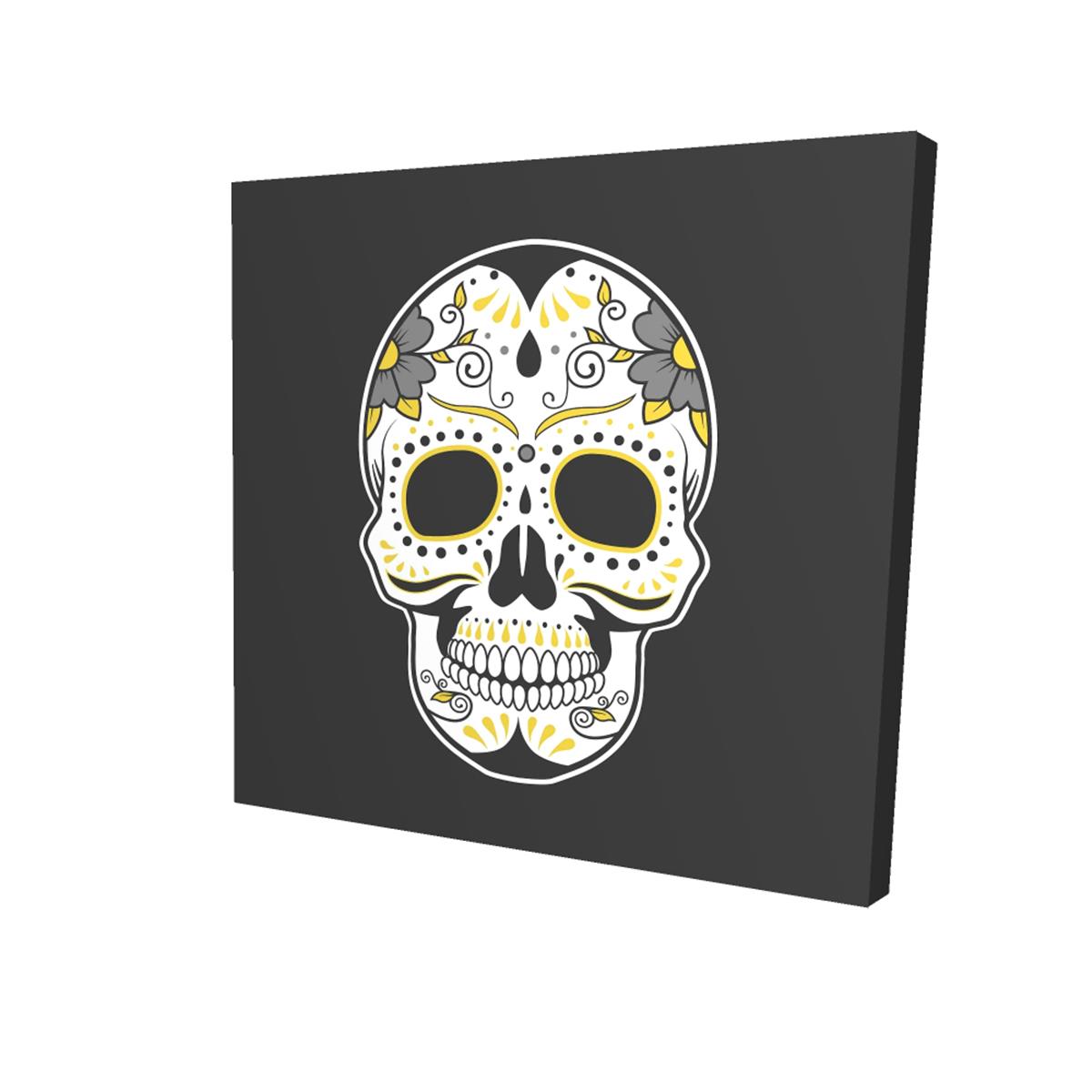 16 x 16 in. Mexican Sugar Skull Art-Print on Canvas