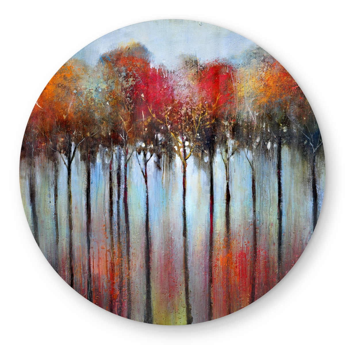 C1COAR55GWCTR1 5 x 5 ft. Abstract & Colorful Forest Rug - Trees Office Outdoor Decor - Round