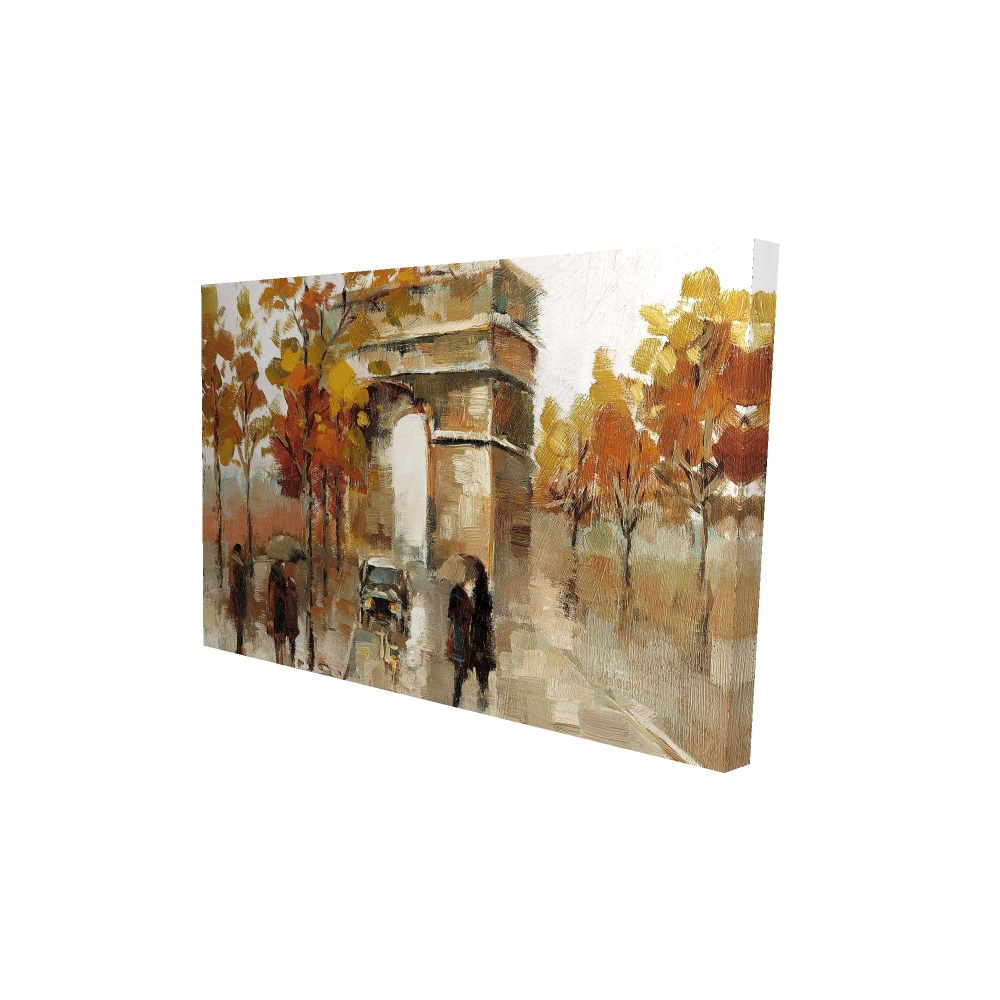2080-2436-CI7 24 x 36 in. Arc De Triomphe in Autumn - Contemporary Architecture Canvas