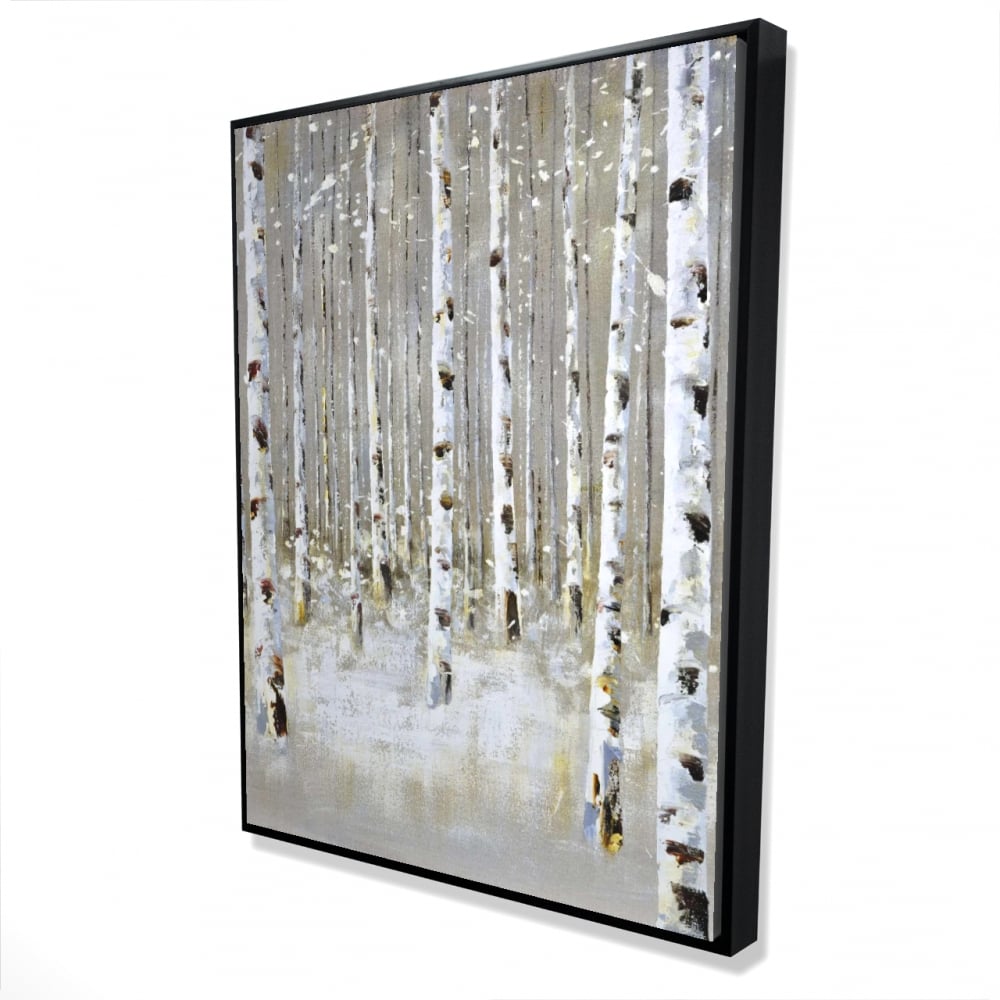 2081-4836-LA7 36 x 48 in. Birch Forest By Winter - Modern Framed Canvas - Home Decor