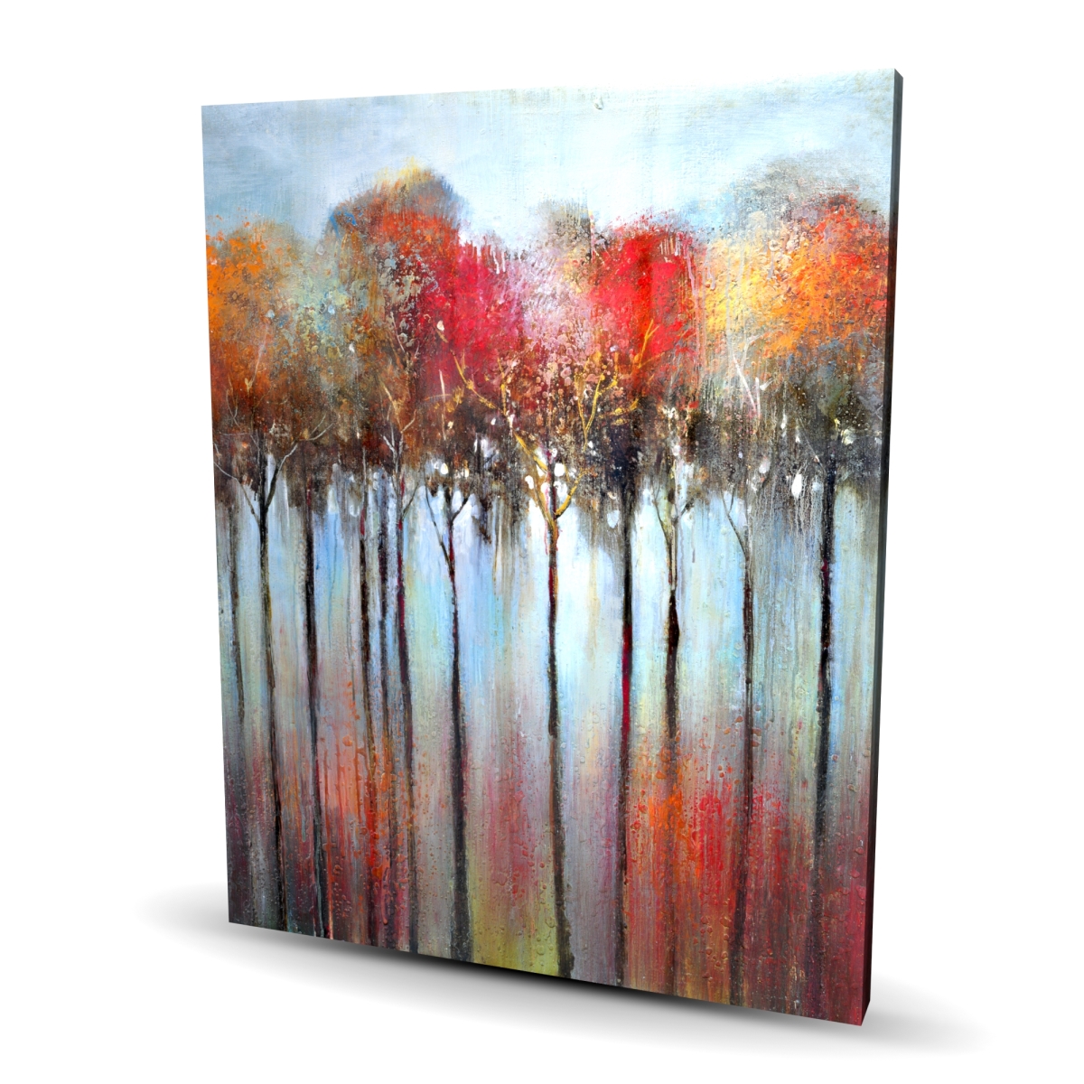C1RC4860VNEEOL 48 x 60 in. Abstract & Colorful Forest Canvas - Seasonal Tree Decor