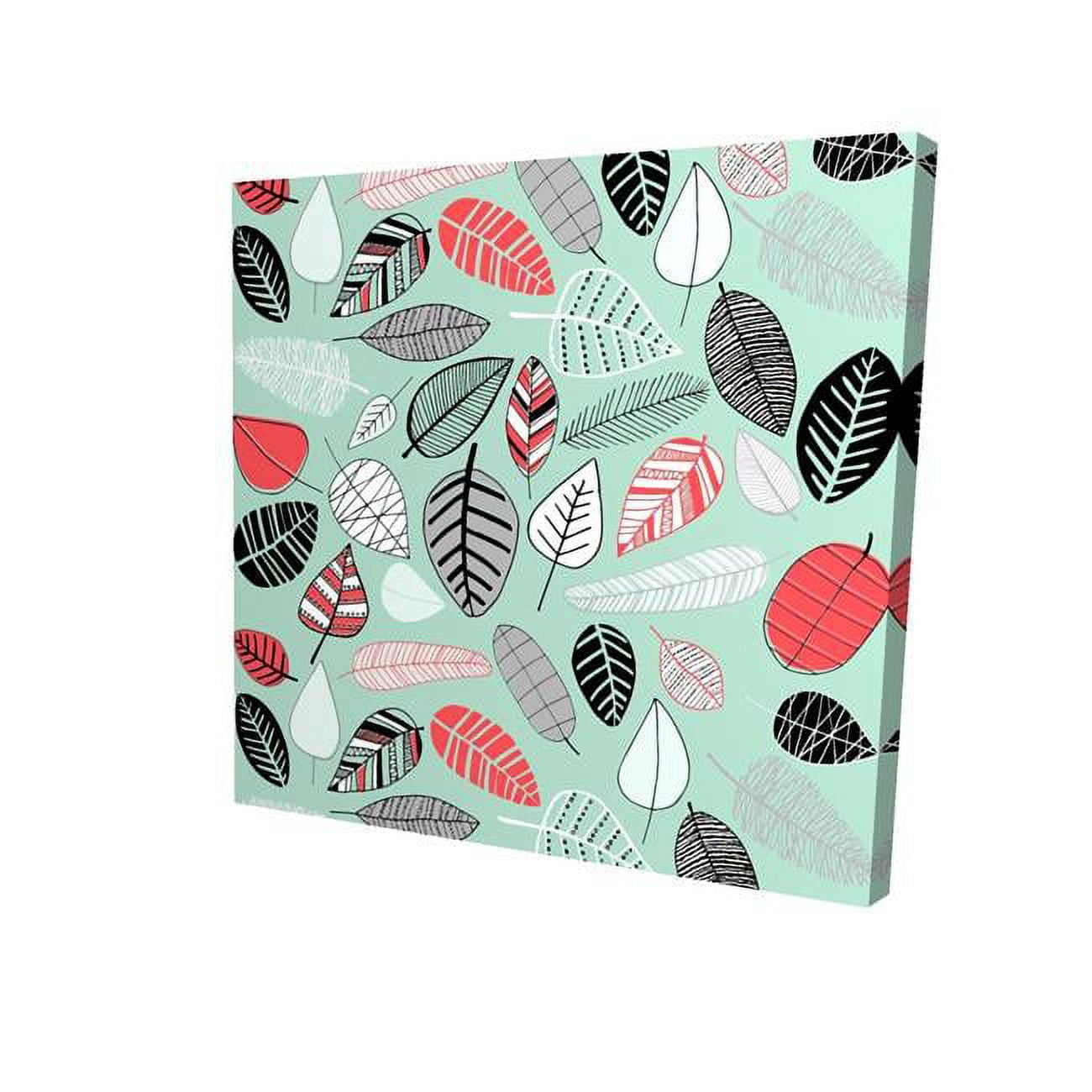 16 x 16 in. Turquoise Leaf Patterns-Print on Canvas