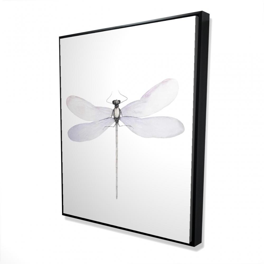 2081-6048-AN459 48 x 60 in. Delicate Dragonfly - Gray Minimalist Framed Canvas Decor