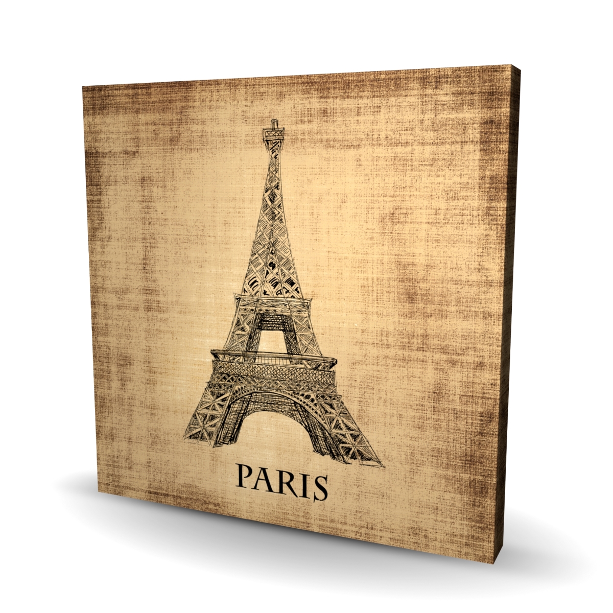 C1RC2424YYHSU2 24 x 24 in. Eiffel Tower Illustration - Brown Canvas Bedroom Decor