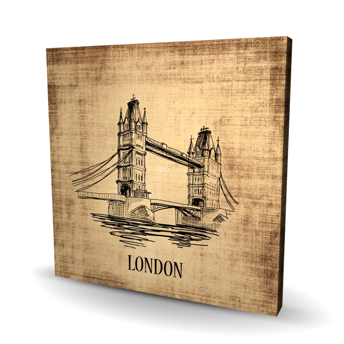 C1RC3636UH3HP0 36 x 36 in. Tower Bridge Illustration - Office Canvas for Home Decor