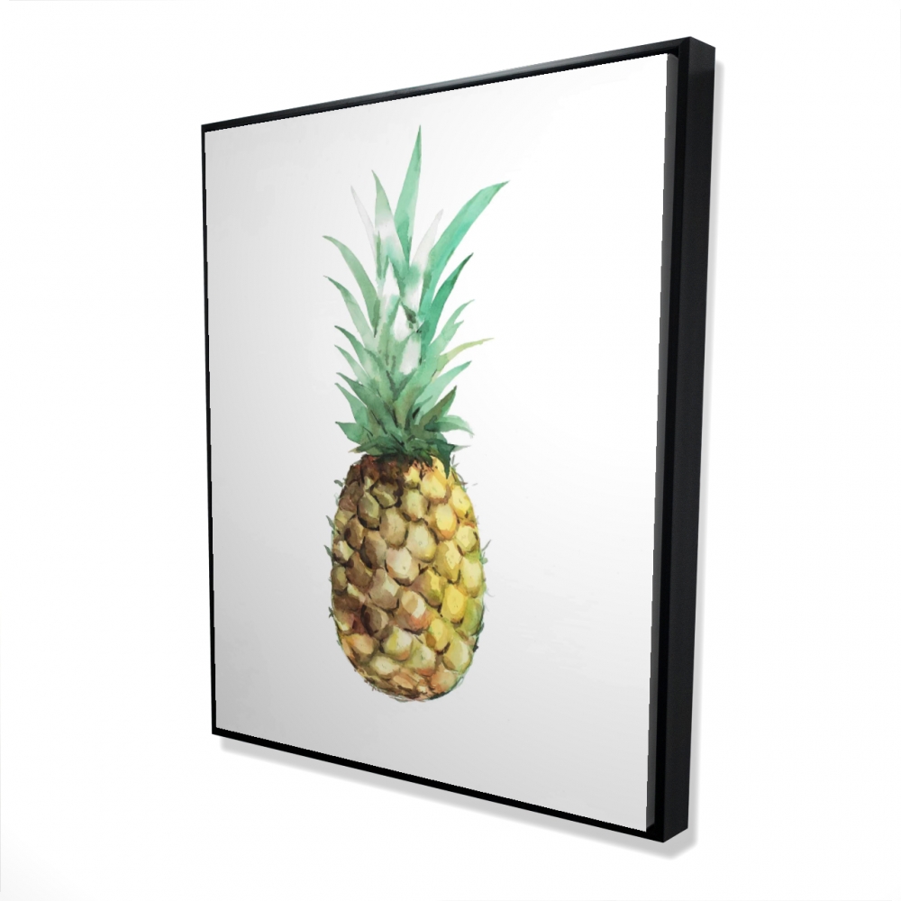 2081-6048-GA77 48 x 60 in. Watercolor Pineapple - Framed Canvas Kitchen Decor Art