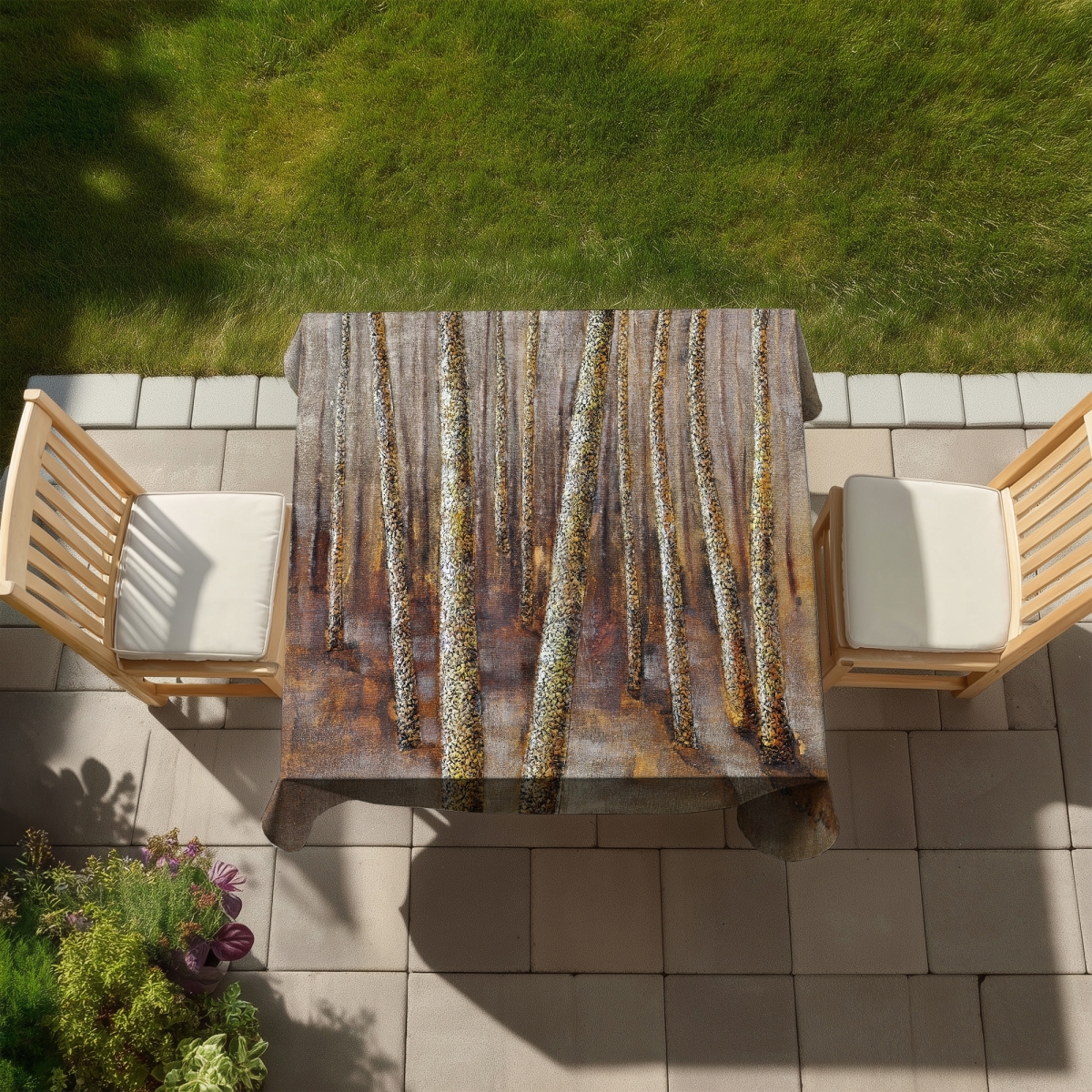 Picture of Begin Home Decor C1TC5858F6H8H3 58 x 58 in. Forest Tablecloth - Contemporary Indoor Outdoor Home Decor