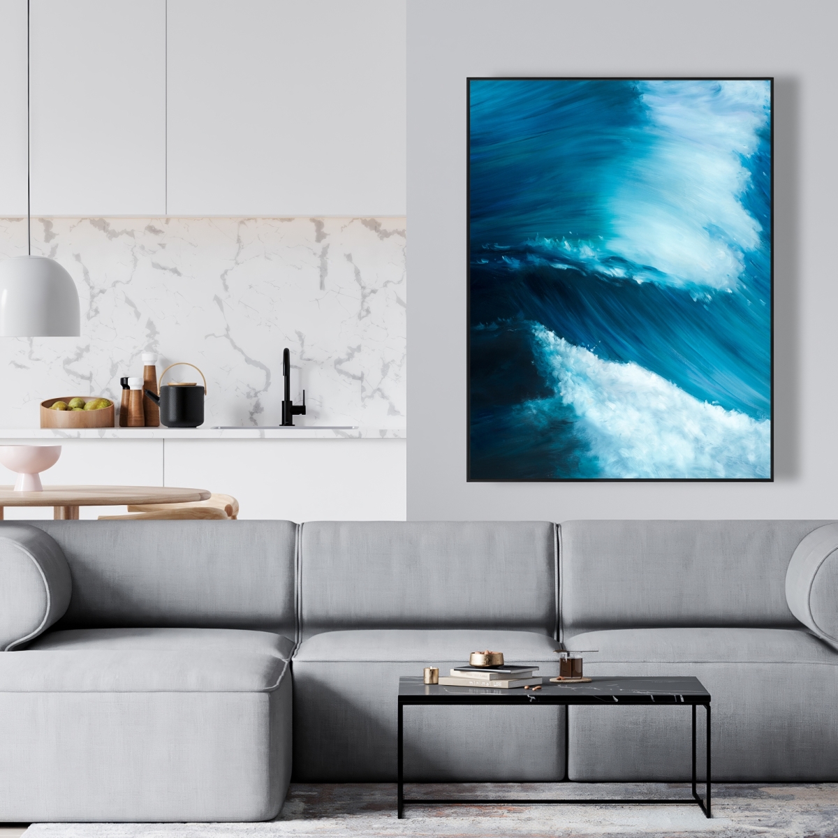 C1FC364839AFO8 36 x 48 in. Unleashed Sea - Coastal Bathroom Framed Canvas Home Decor